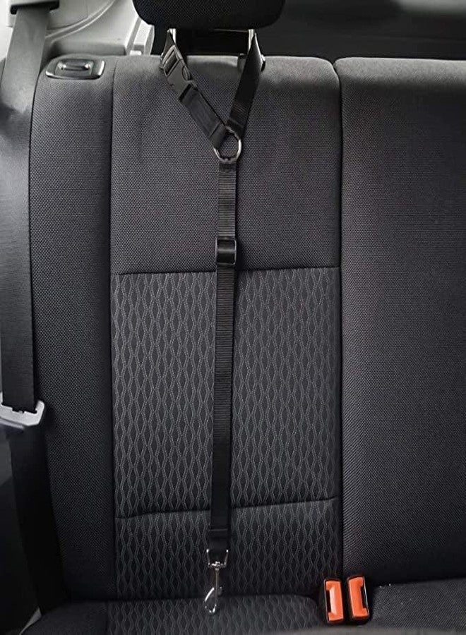 MIXEN 2 Packs Dog Cat Safety Seat Belt Strap Car Headrest Restraint Adjustable Nylon Fabric Dog Restraints Vehicle Seatbelts Harness - Image 5